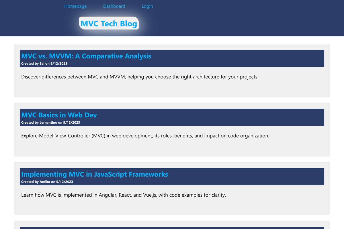 MVC Tech Blog